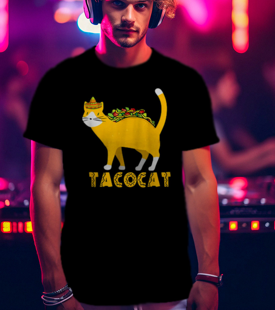 Tacocat Sombrero Taco Cat With Tacos Mexican Food Graphic 365 T-Shirt