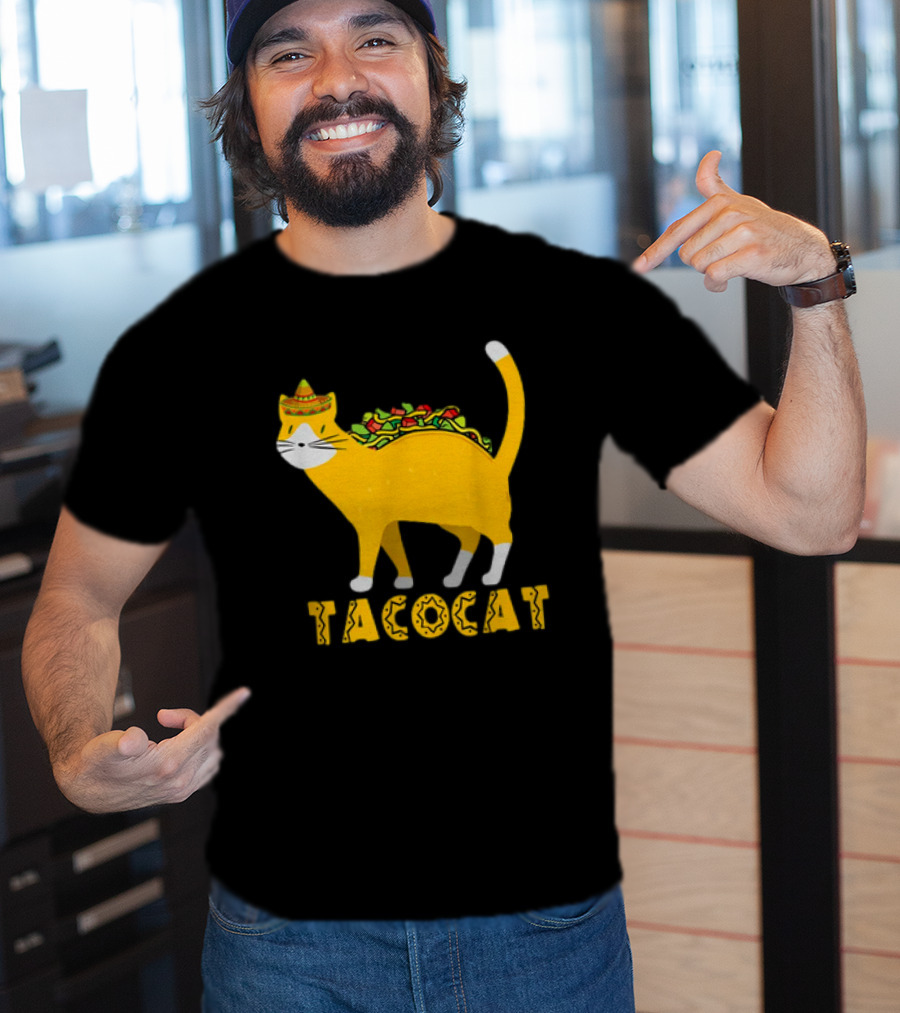 Tacocat Sombrero Taco Cat With Tacos Mexican Food Graphic 365 T-Shirt