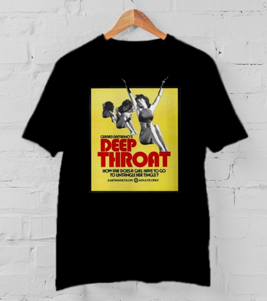 Gerard Damiano’s Deep Throat How Far Does A Girl Have To Go To Untangle Her Tingle? Eastmancolor Adults Only T-Shirt