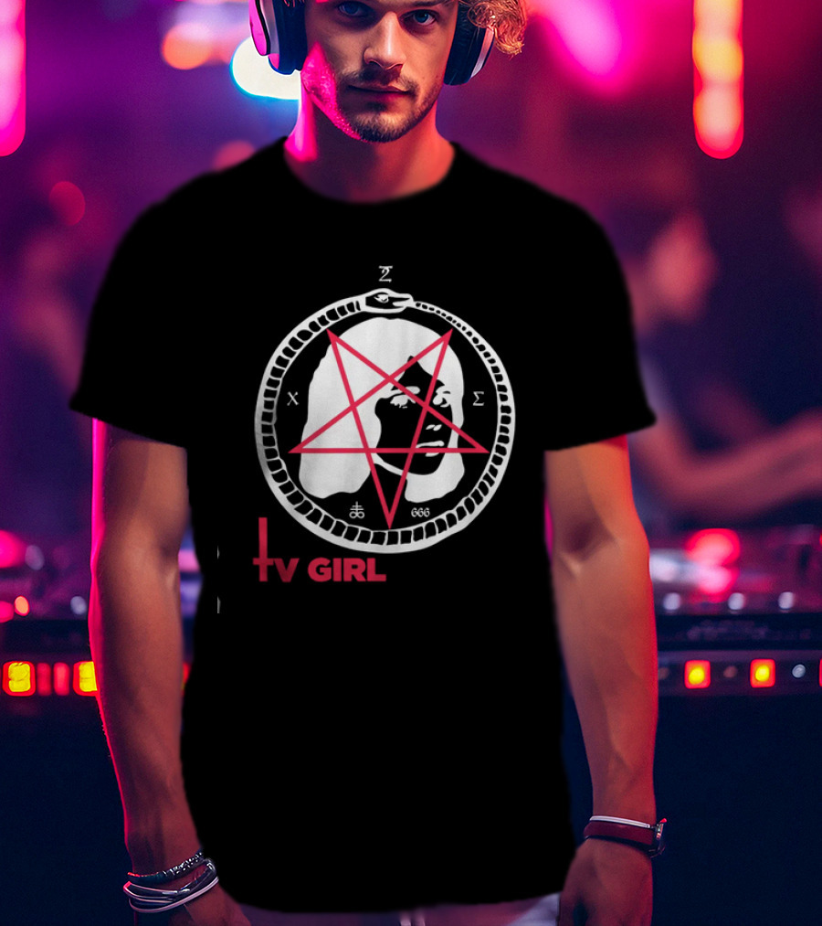 TV Girl Satanic Pentagram Serpent T-Shirt