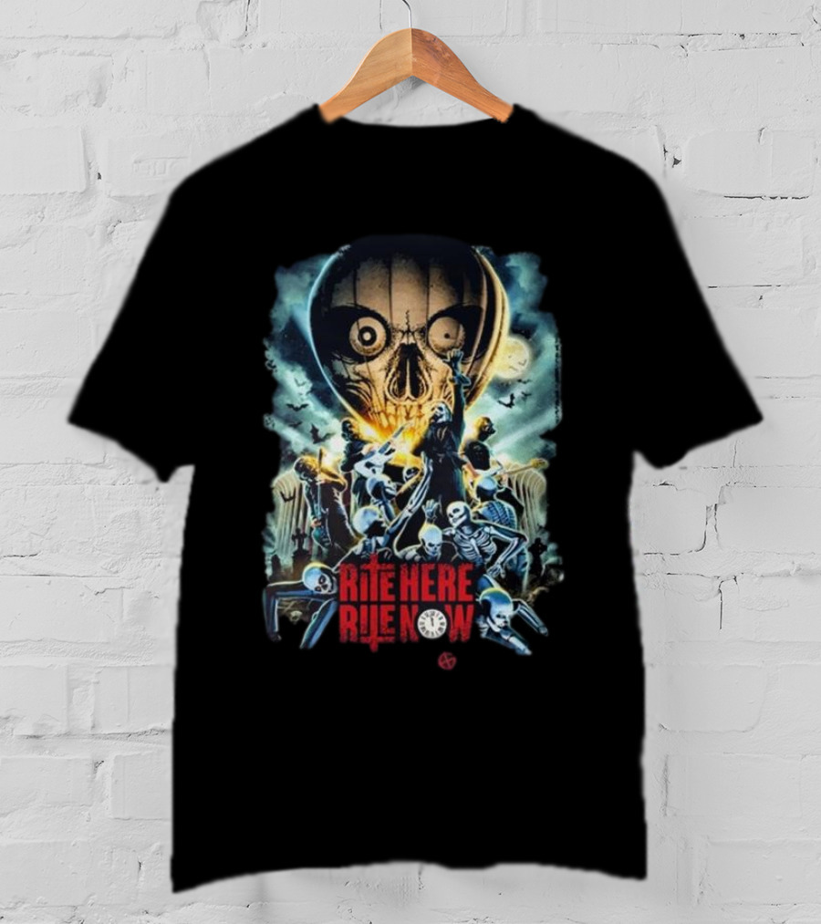 Papa Emeritus IV Rite Here Rite Now Limited Haunting Cinemas Worldwide Skeleton Skull Moon Bats T-Shirt
