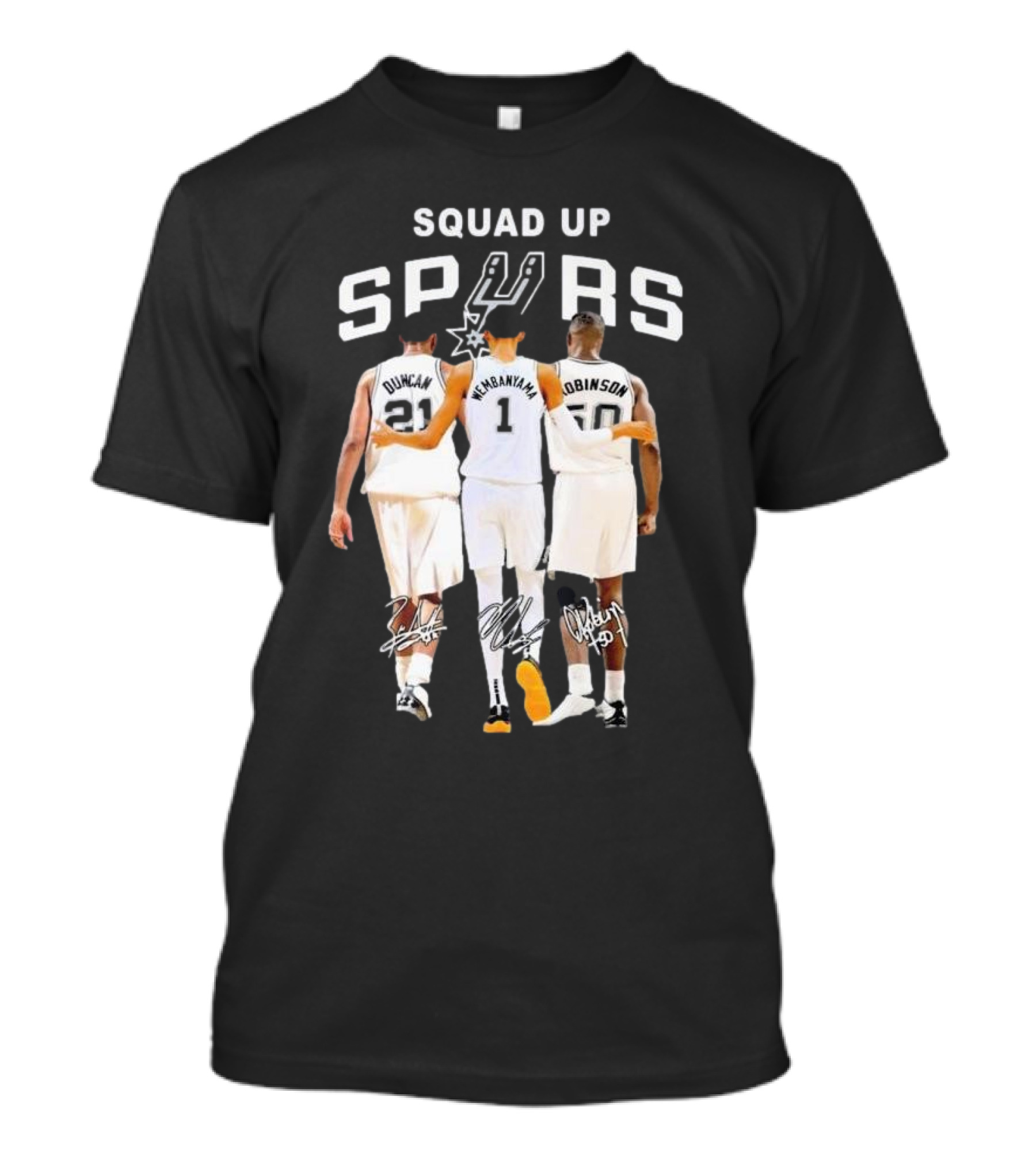 SQUAD UP SAN ANTONIO SPURS DUNCAN WEMBANYAMA ROBINSON SIGNATURES T-Shirt