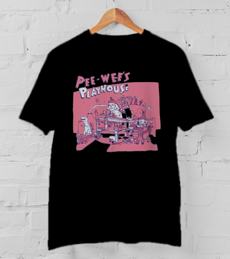 Pee-Wee's Playhouse Retro Rad Dinosaur Sphinx And Castle Scene T-Shirt