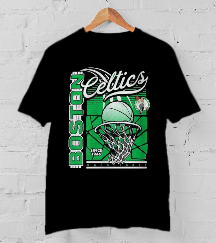 Boston Celtics Basketball Since 1946 Tri-Blend Sportiqe Comfy T-Shirt