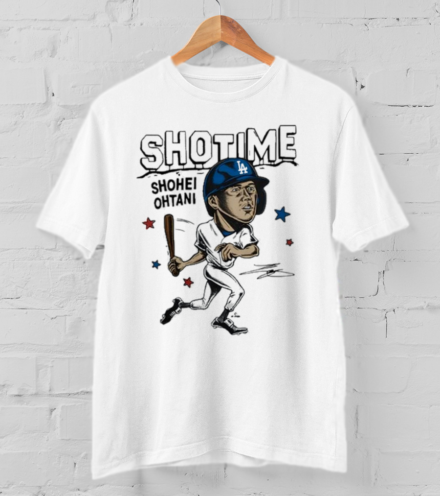 Shottime Shohei Ohtani LA Baseball Cartoon Stars T-Shirt