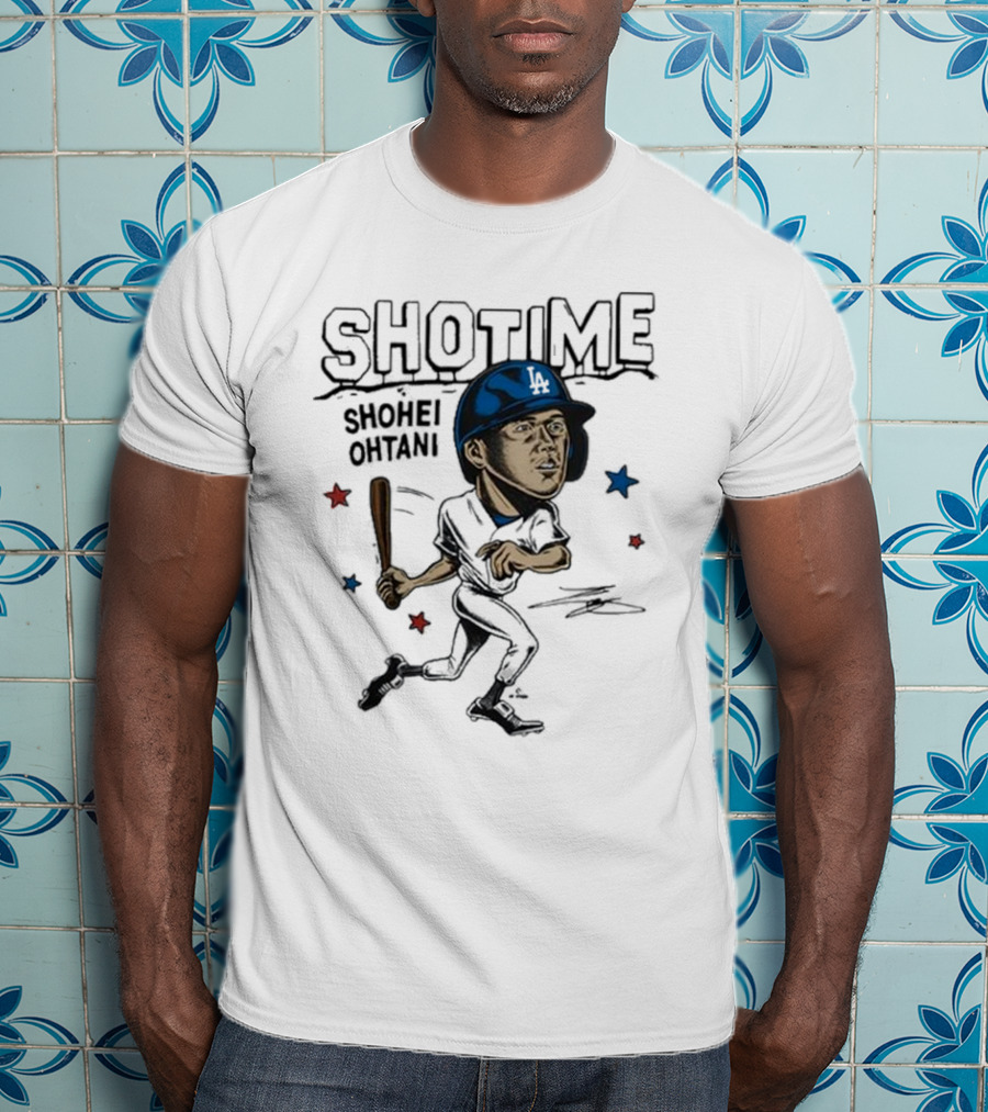 Shottime Shohei Ohtani LA Baseball Cartoon Stars T-Shirt