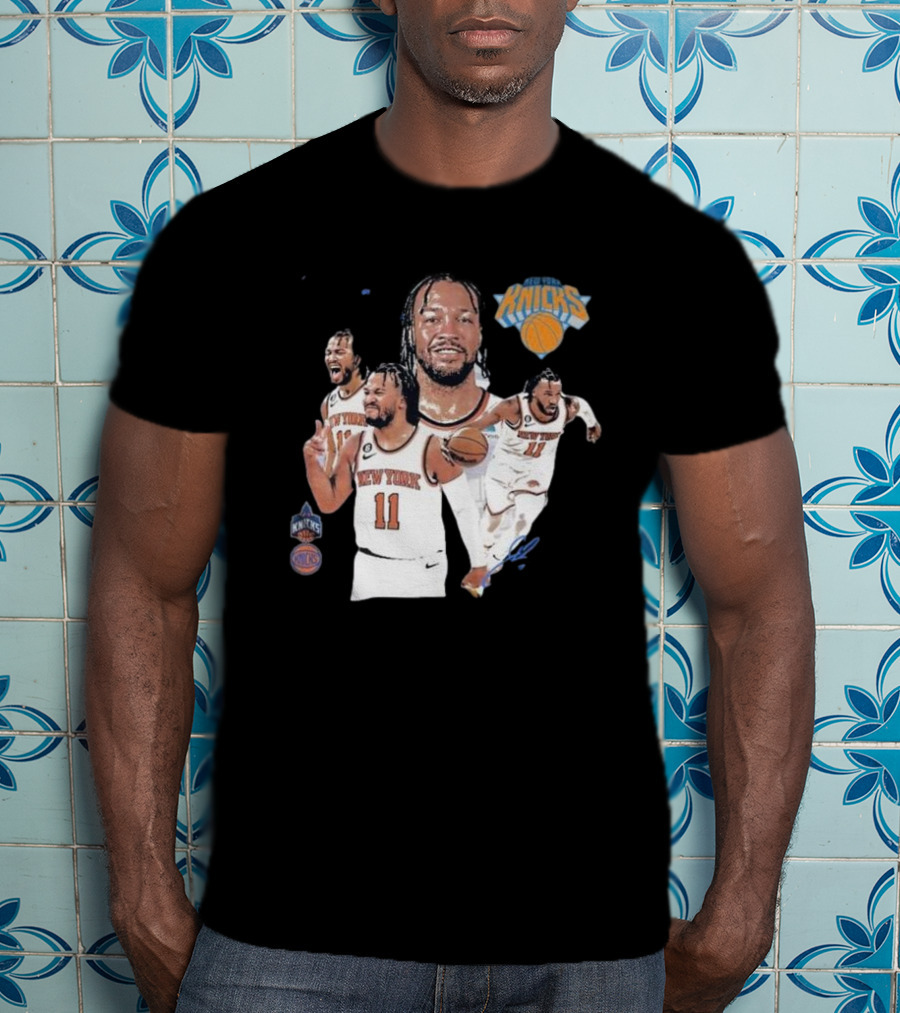 New York Knicks Jalen Brunson 11 Signature Basketball Action Moments T-Shirt