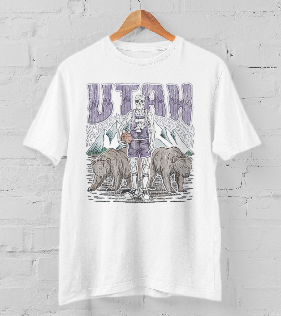 Utah Dead Threads Basketball Bears Mountains T-Shirt