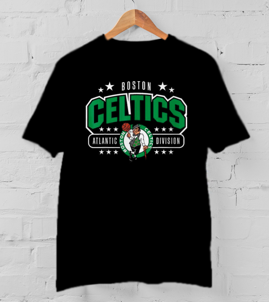 Boston Celtics Atlantic Division Logo With Stars T-Shirt
