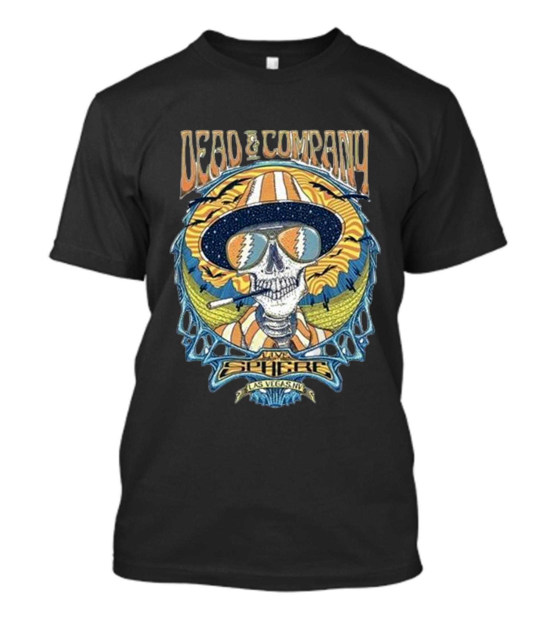 Dead And Company Live Sphere Las Vegas Sun Hat Skull T-Shirt