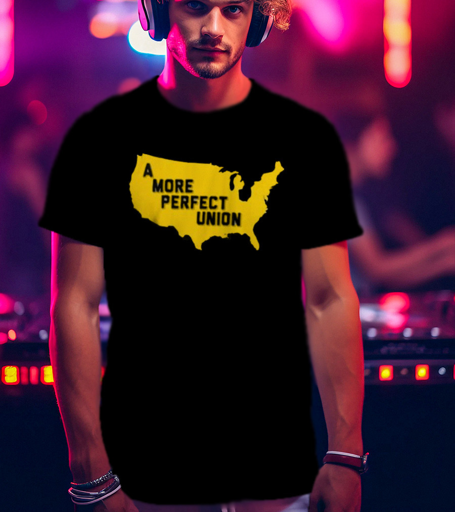 Michigan Wolverines A More Perfect Union Map T-Shirt
