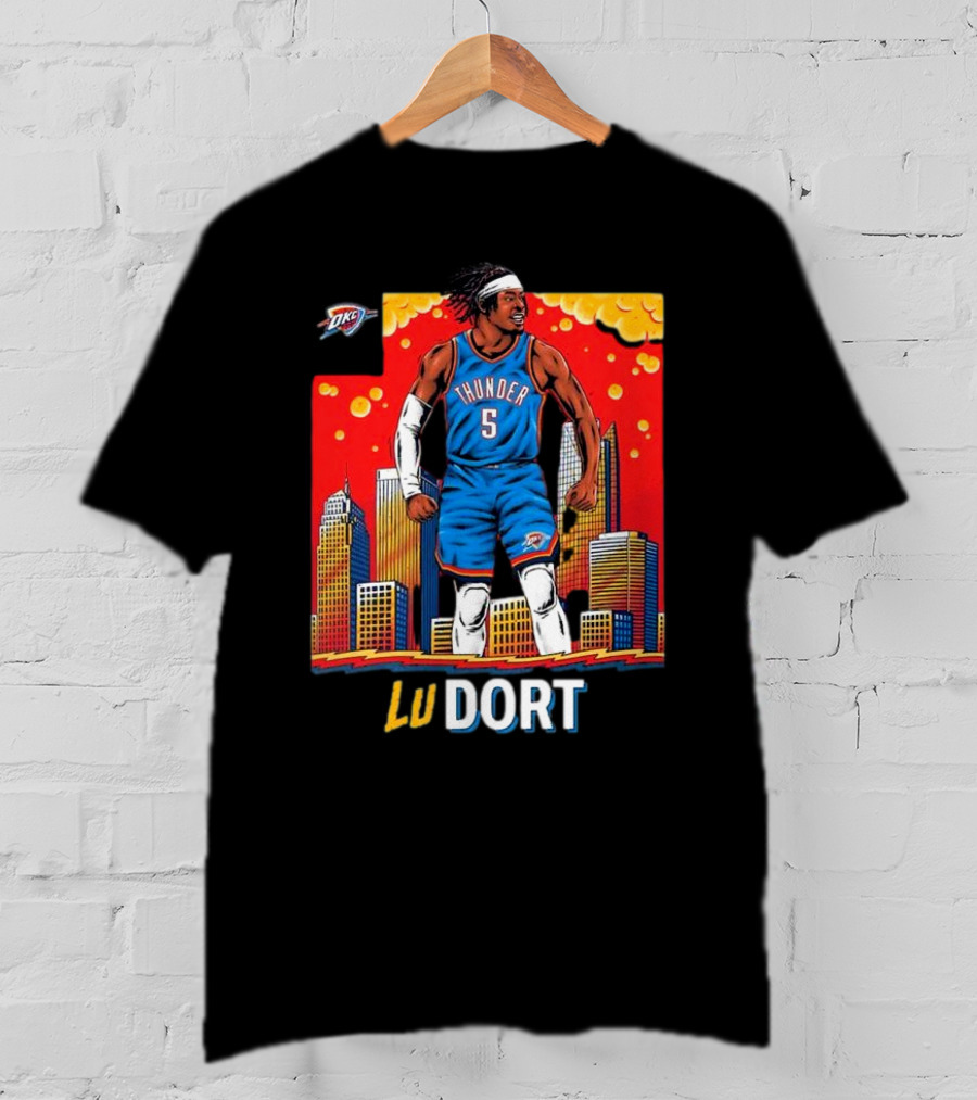 Oklahoma City Thunder Lu Dort OKC Skyline Basketball T-Shirt