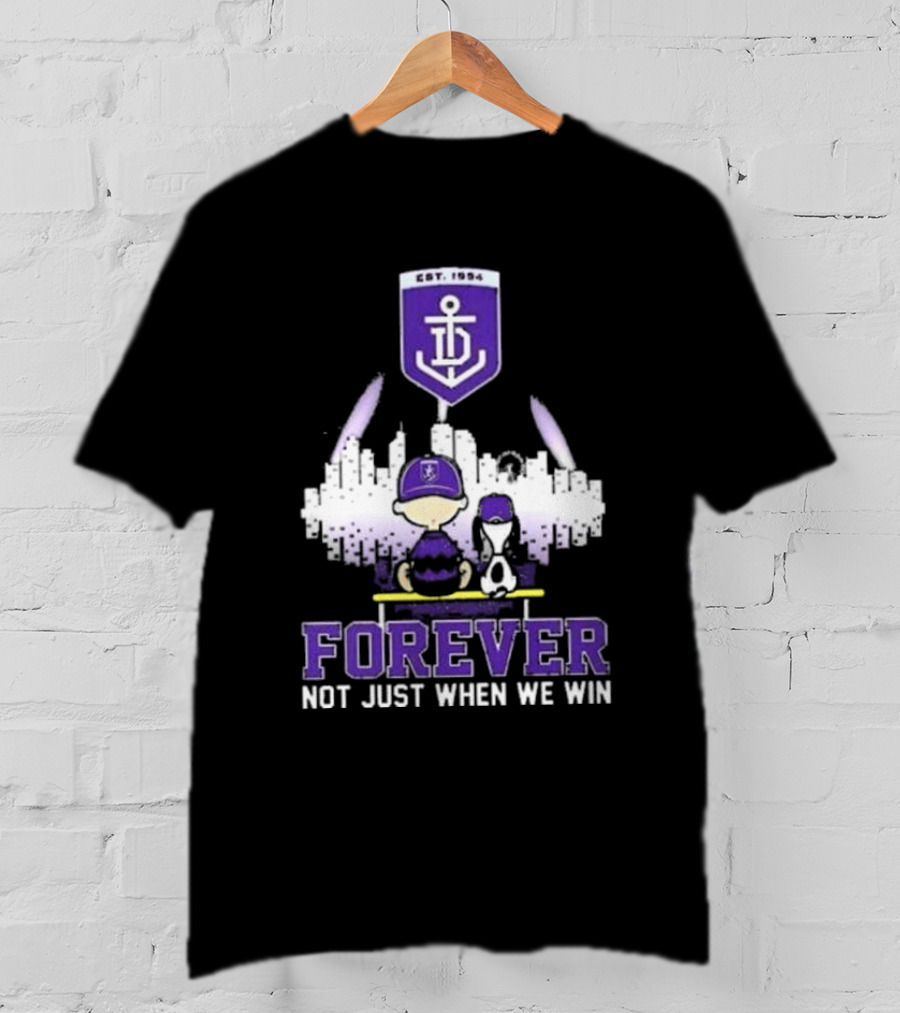 Peanuts Snoopy And Charlie Brown Fremantle Dockers Forever Not Just When We Win T-Shirt