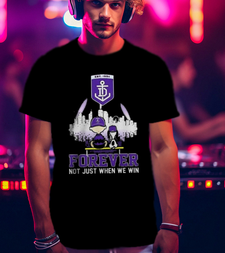 Peanuts Snoopy And Charlie Brown Fremantle Dockers Forever Not Just When We Win T-Shirt