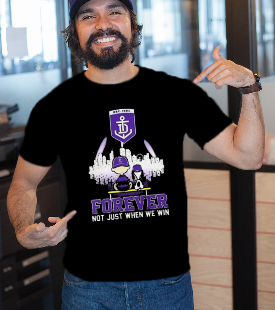 Peanuts Snoopy And Charlie Brown Fremantle Dockers Forever Not Just When We Win T-Shirt