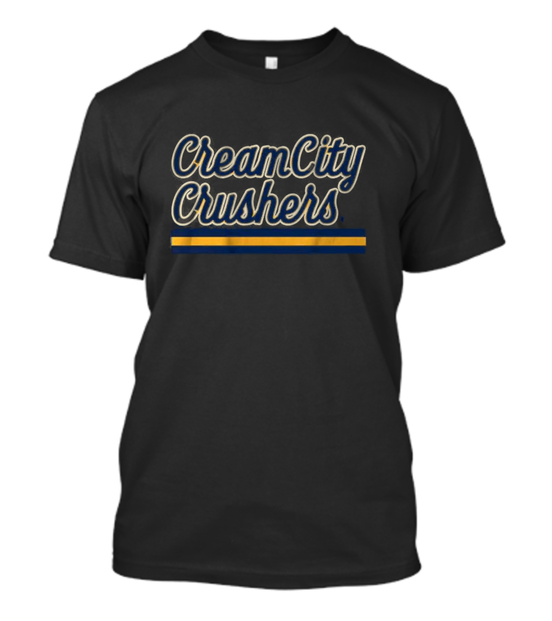 Cream City Crushers Blue Gold Stripes T-Shirt