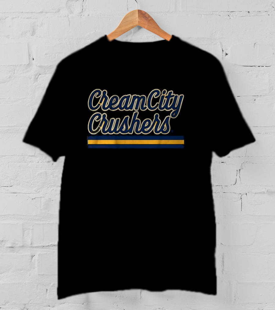 Cream City Crushers Blue Gold Stripes T-Shirt