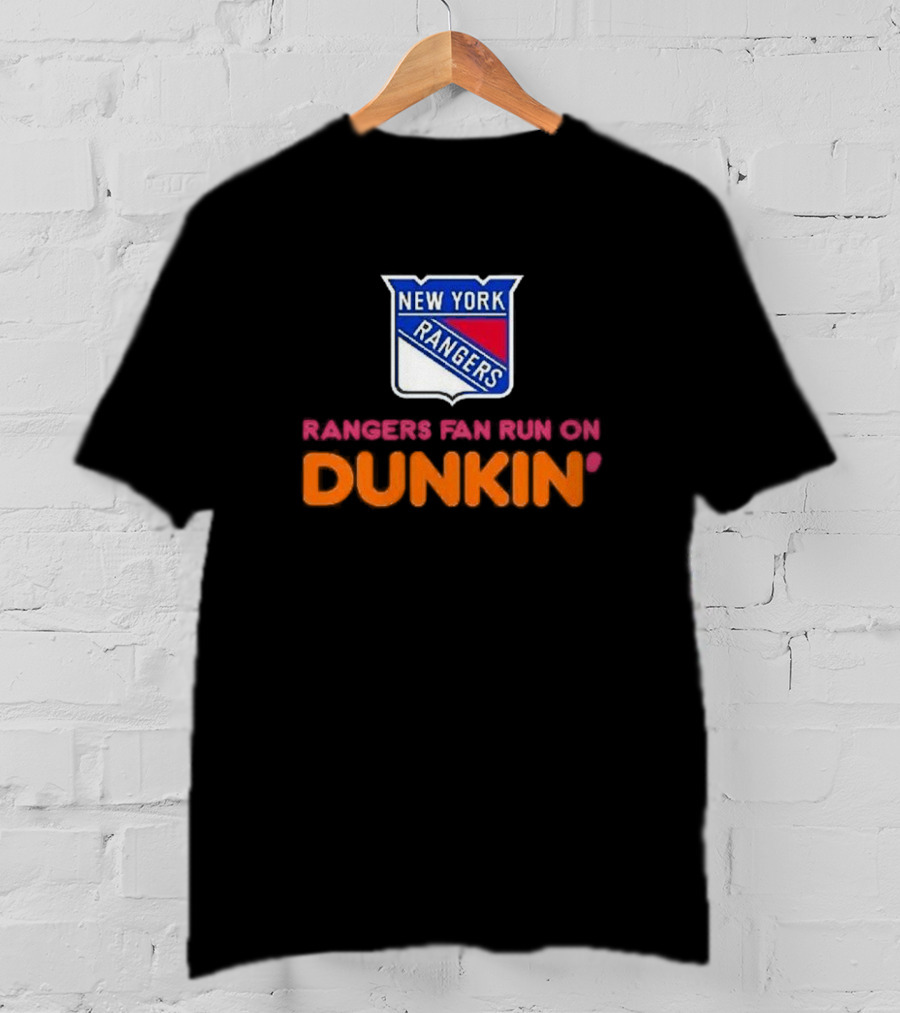 New York Rangers Fan Run On Dunkin T-Shirt