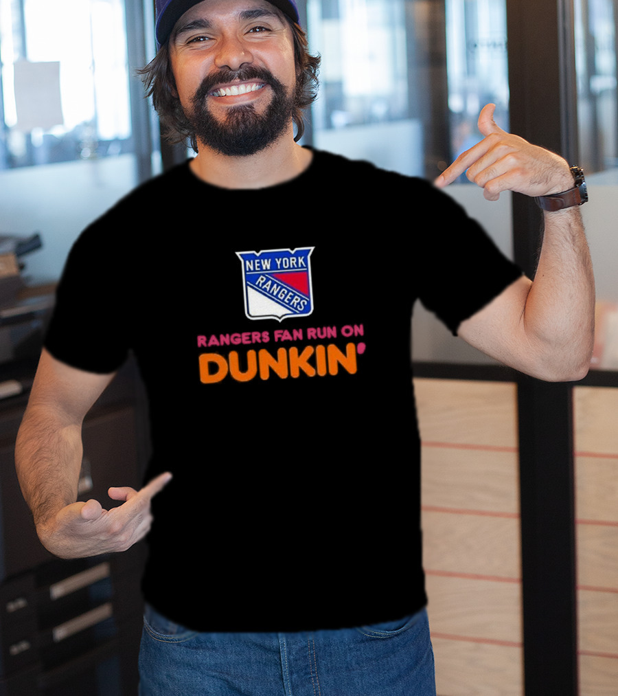 New York Rangers Fan Run On Dunkin T-Shirt