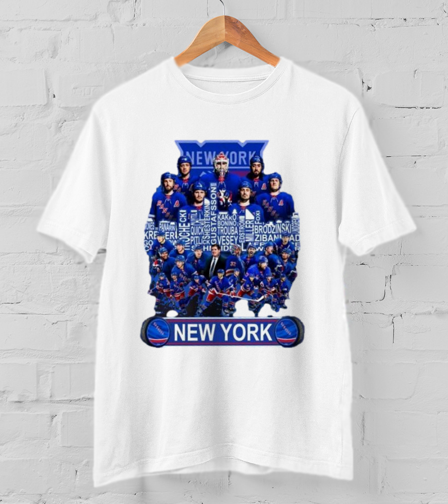 New York Rangers Hockey Team Players Skyline Names T-Shirt