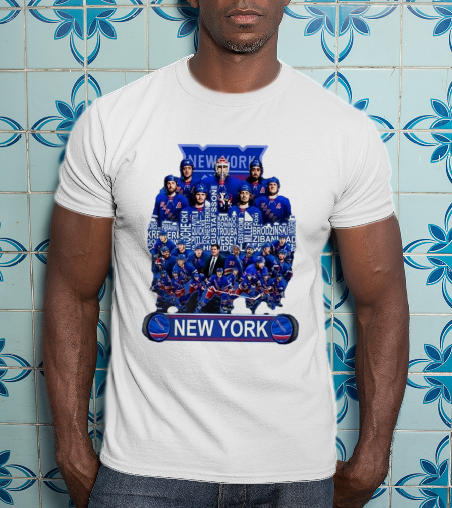 New York Rangers Hockey Team Players Skyline Names T-Shirt