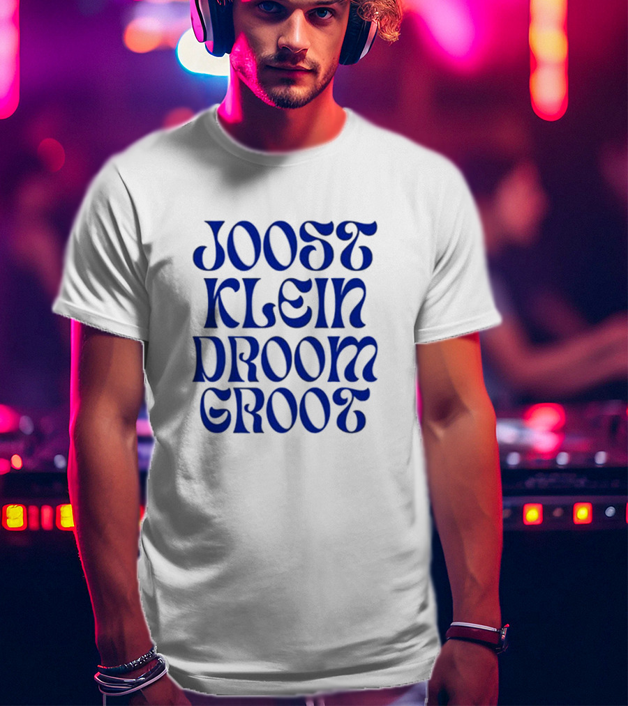 Joost Klein Droom Groot Retro Bold Blue Typography T-Shirt