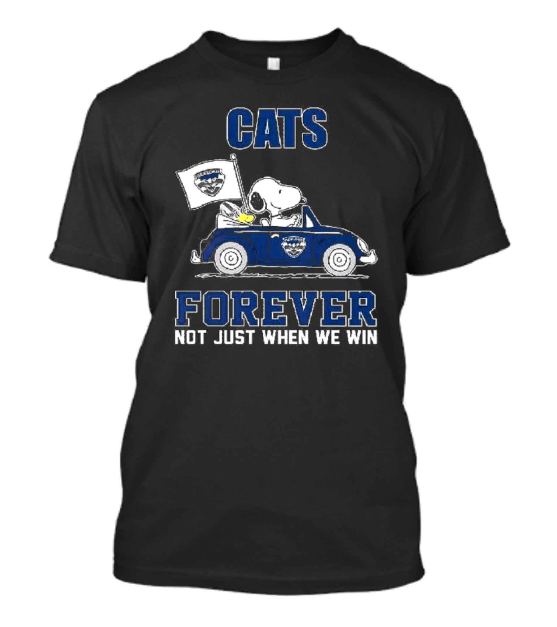 Snoopy Driving Geelong Cats Forever Not Just When We Win T-Shirt
