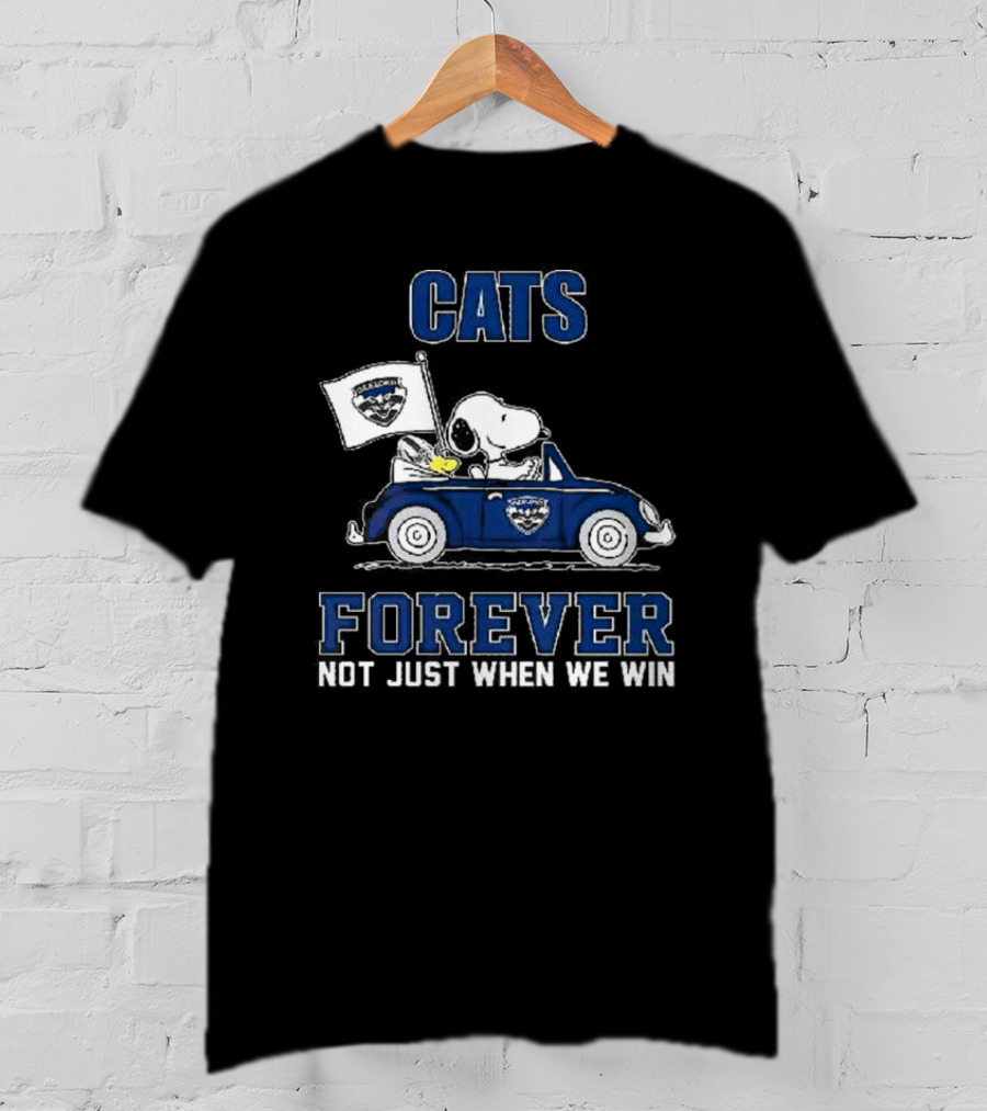 Snoopy Driving Geelong Cats Forever Not Just When We Win T-Shirt