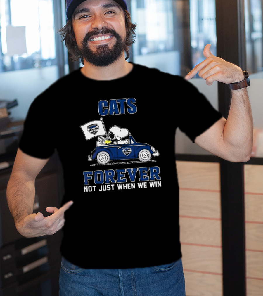 Snoopy Driving Geelong Cats Forever Not Just When We Win T-Shirt