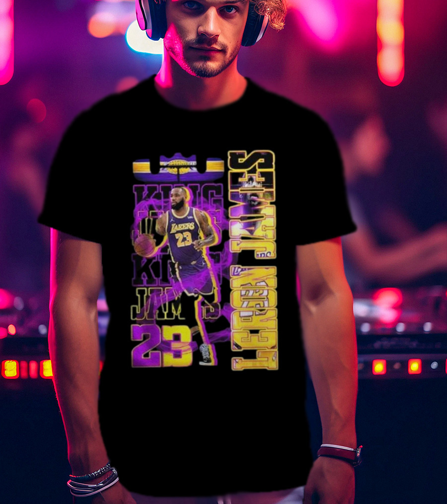 King LeBron James No. 23 Los Angeles Lakers True King Fan T-Shirt