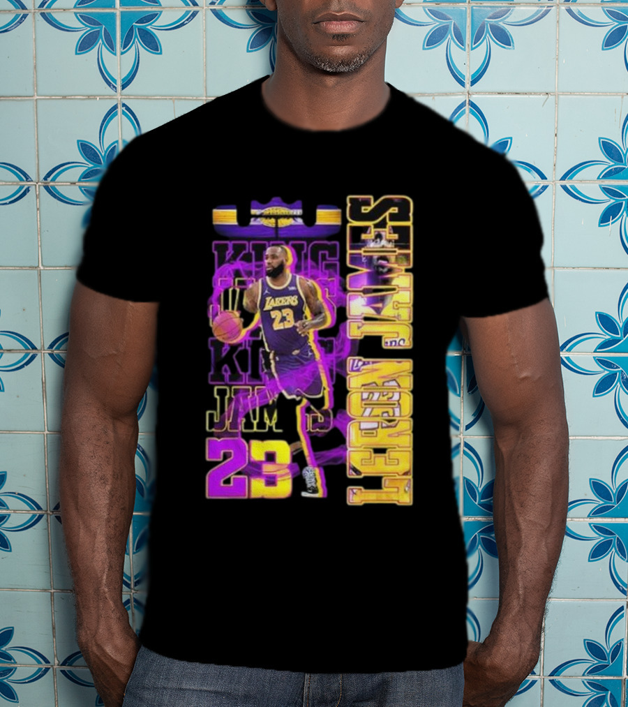 King LeBron James No. 23 Los Angeles Lakers True King Fan T-Shirt