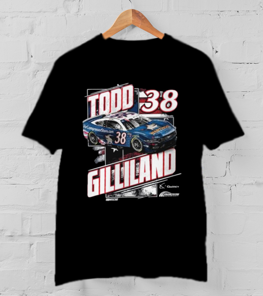 Todd Gilliland 38 Quincy Compressors Checkered Flag Sports Patriotic NASCAR Car T-Shirt