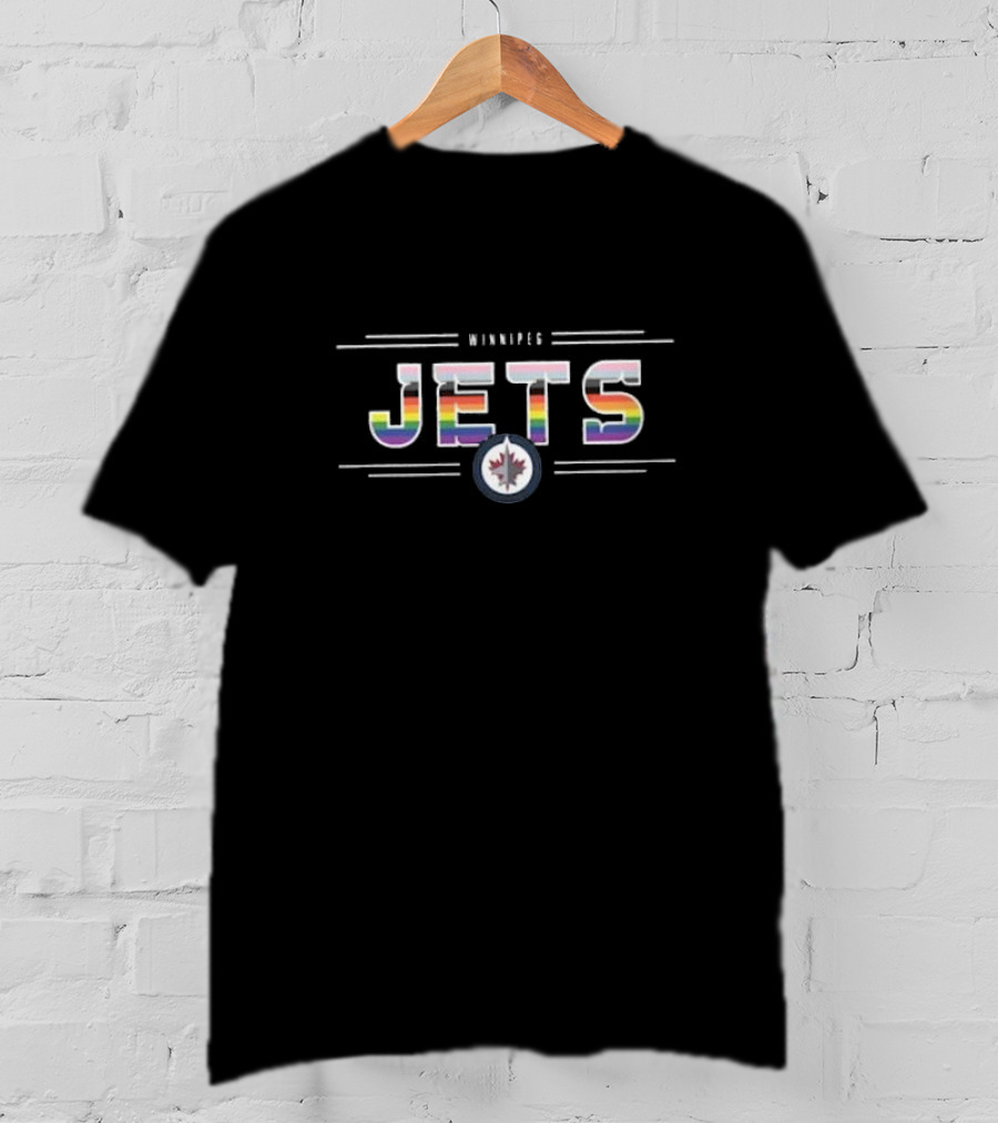 Winnipeg Jets Rainbow Logo Richmond Pride T-Shirt