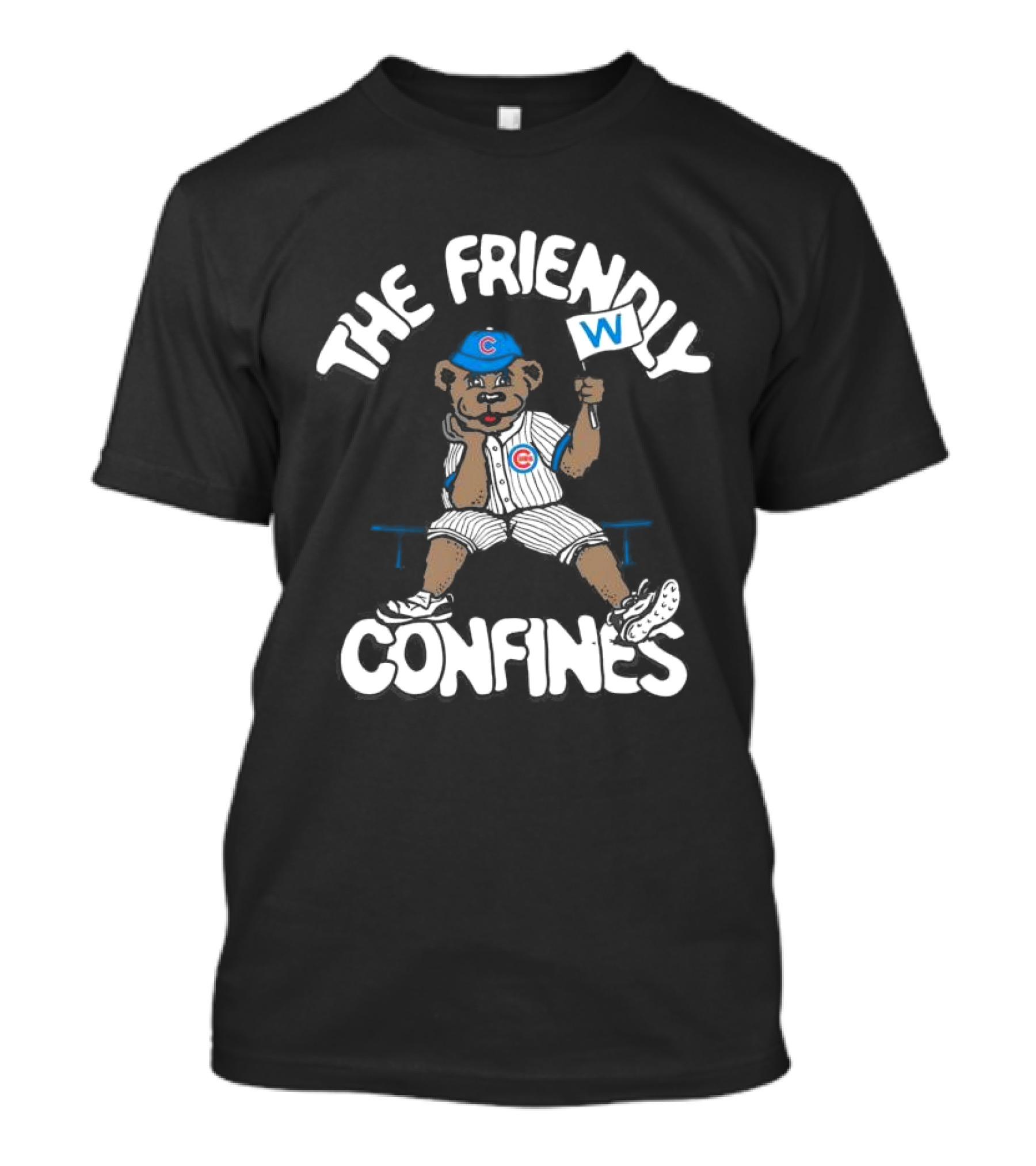 The Friendly Confines Chicago Cubs Bear Holding W Flag T-Shirt