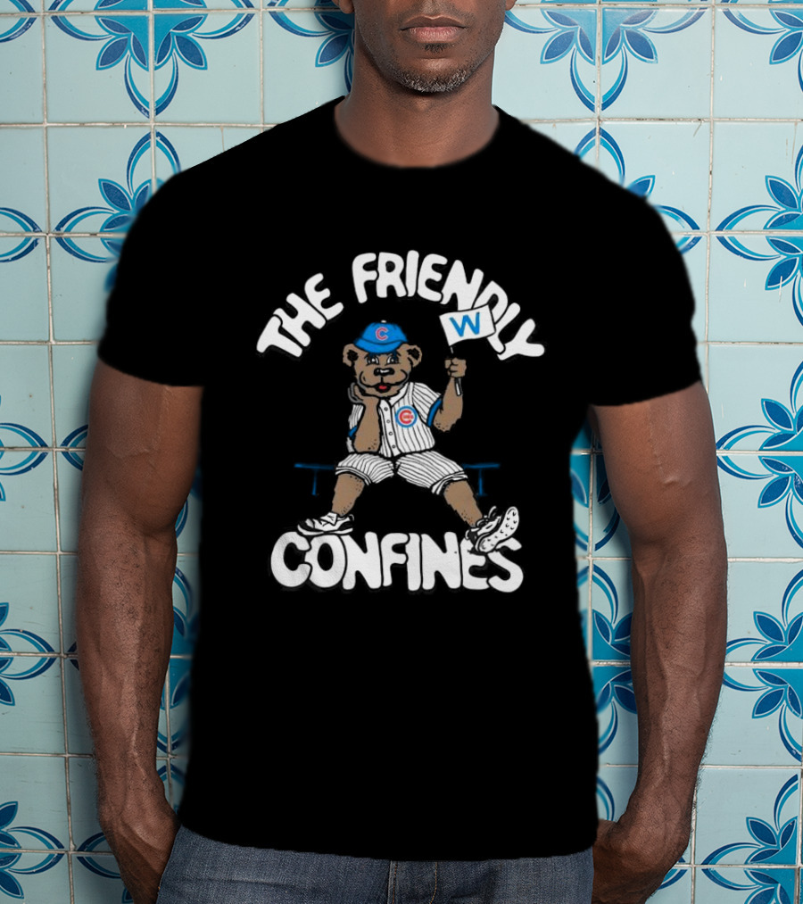 The Friendly Confines Chicago Cubs Bear Holding W Flag T-Shirt