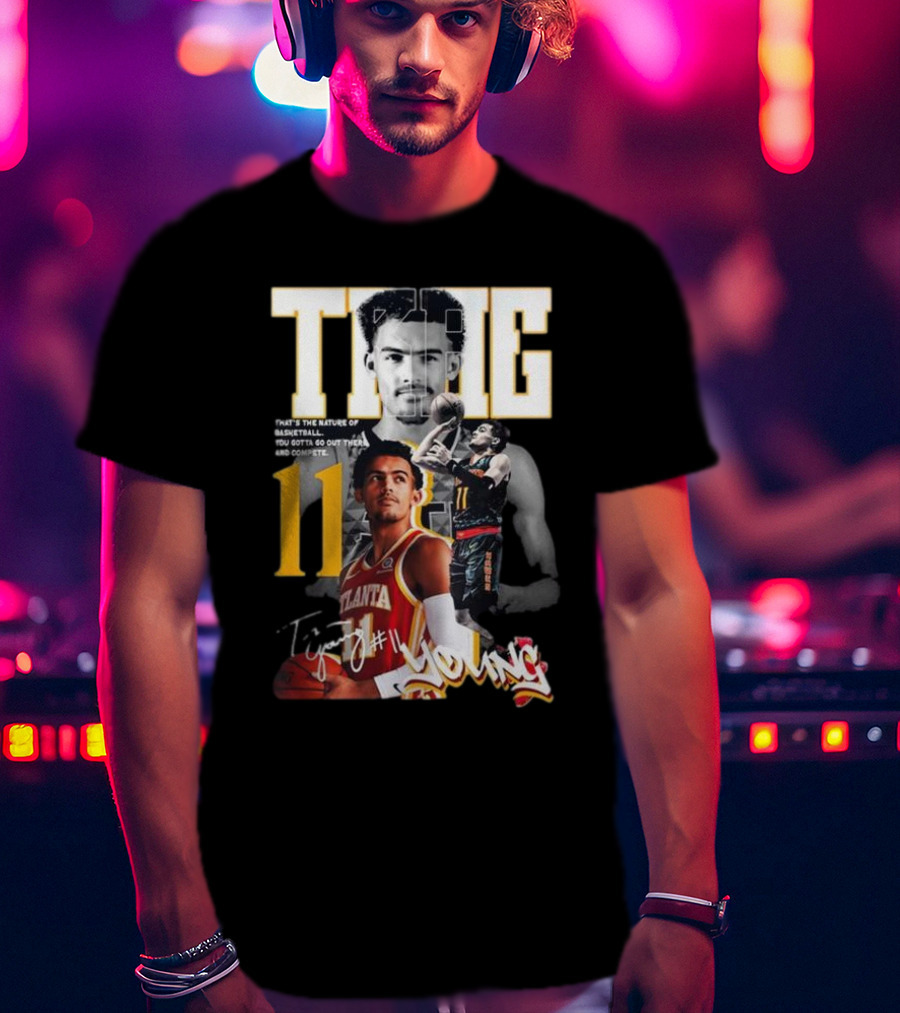 Trae Young Atlanta Hawks Basketball Star True Signature T-Shirt