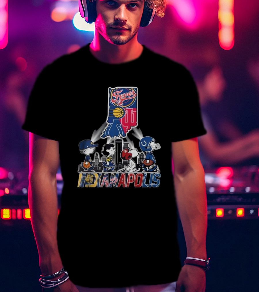 Indianapolis Colts Pacers Fever Hoosiers Snoopy Peanuts Indiana T-Shirt
