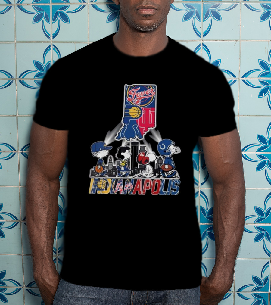 Indianapolis Colts Pacers Fever Hoosiers Snoopy Peanuts Indiana T-Shirt