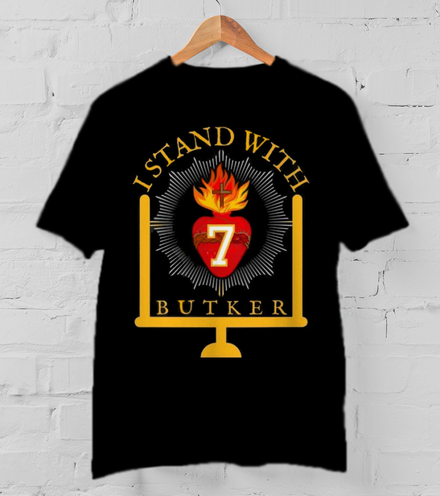 Kansas City Football I Stand With Butker Number 7 Symbolic Heart And Cross T-Shirt