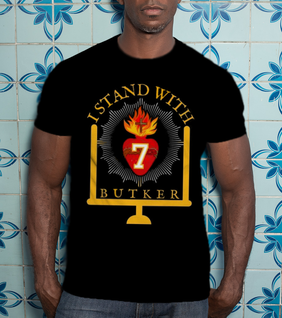 Kansas City Football I Stand With Butker Number 7 Symbolic Heart And Cross T-Shirt