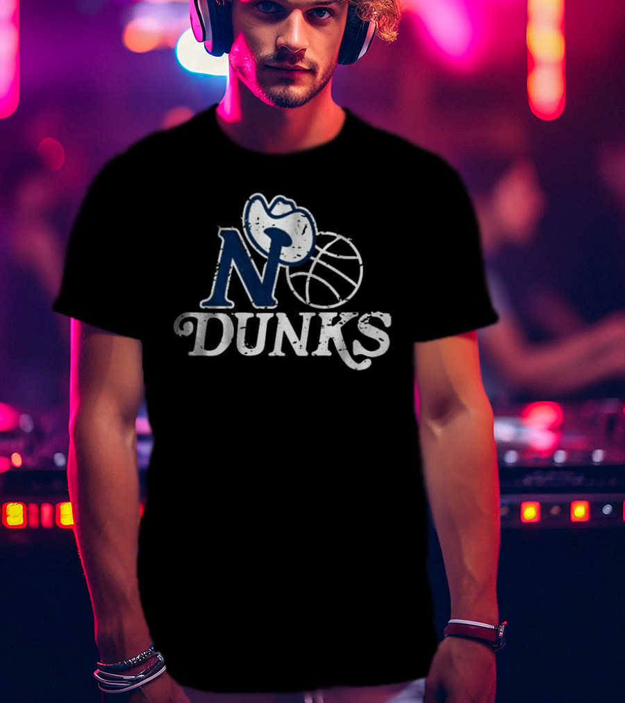 No Dunks Dallas Stars Basketball Cowboy Hat T-Shirt