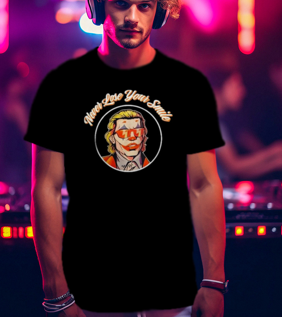 Never Lose Your Smile Retro Sunglasses Character T-Shirt