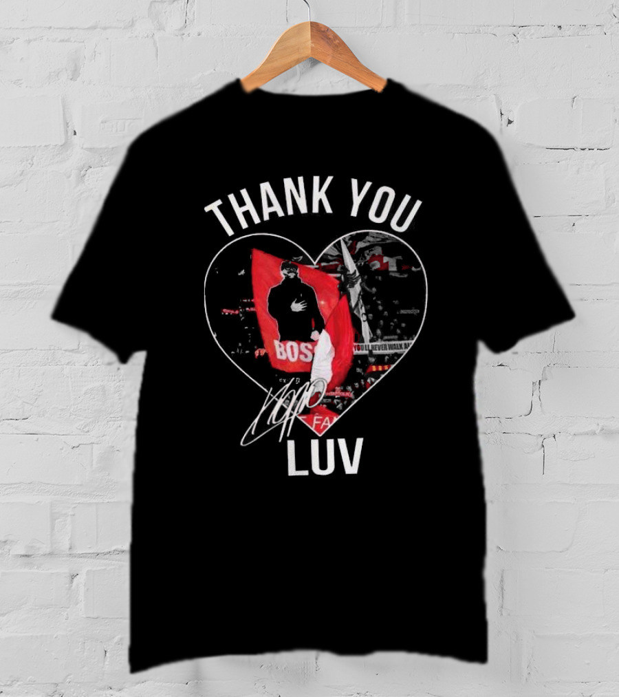 Thank You Jurgen Klopp Boss LUV Signature You'll Never Walk Alone FA T-Shirt