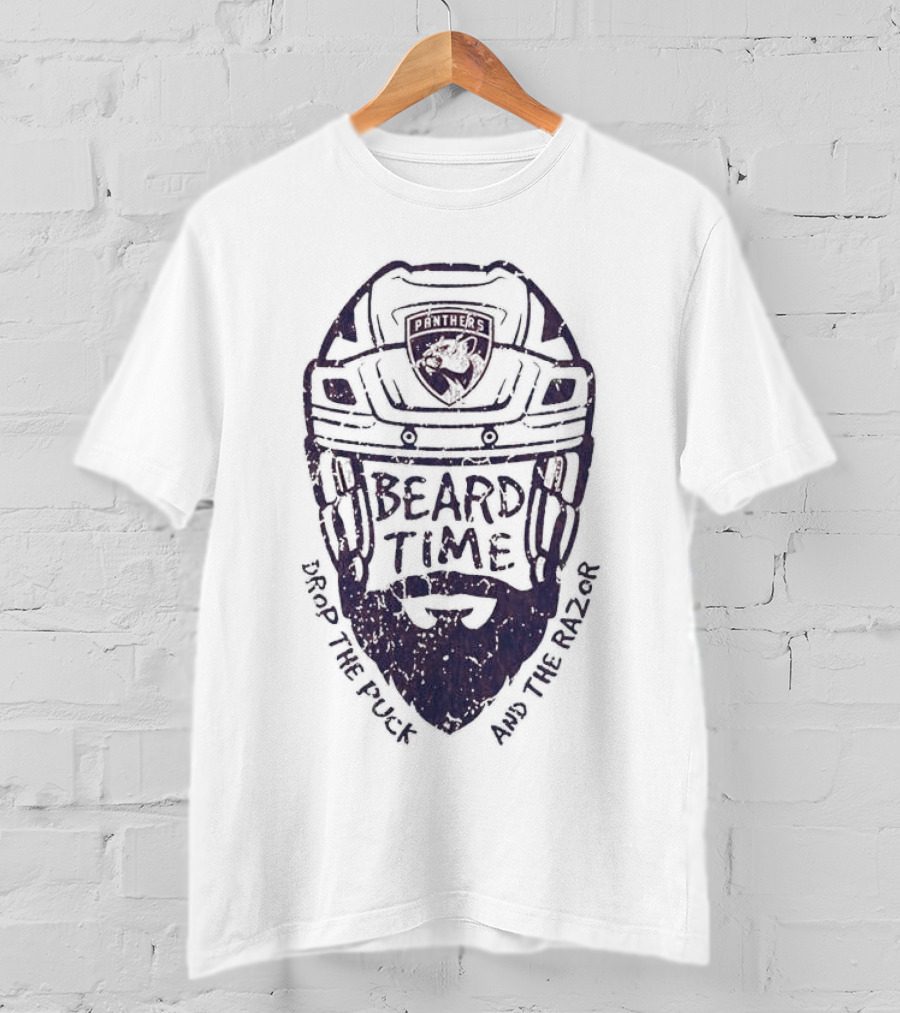 Beard Time Florida Panthers Drop The Puck And The Razor T-Shirt