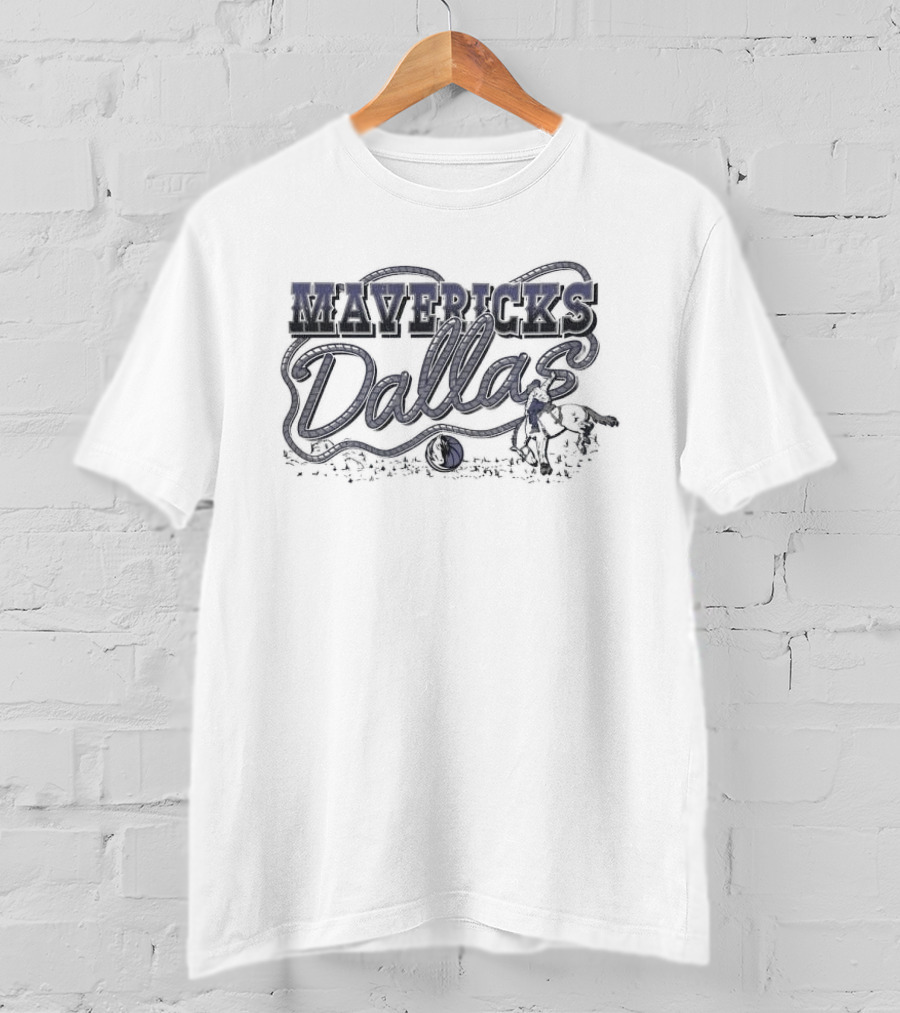 Dallas Mavericks Vintage Rope Western Horse Basketball T-Shirt