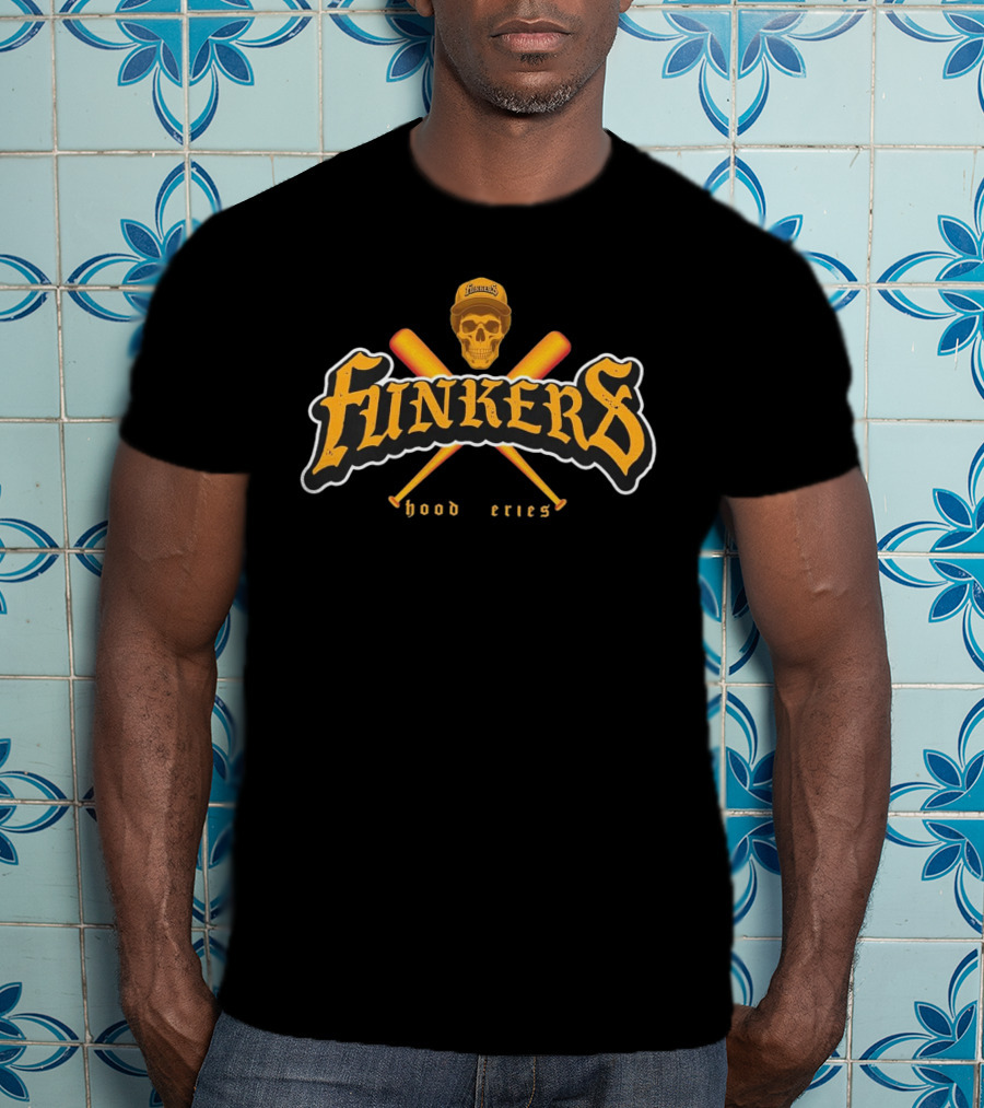 Funkers Hood Series Skull Crossed Bats Baseball Cap T-Shirt