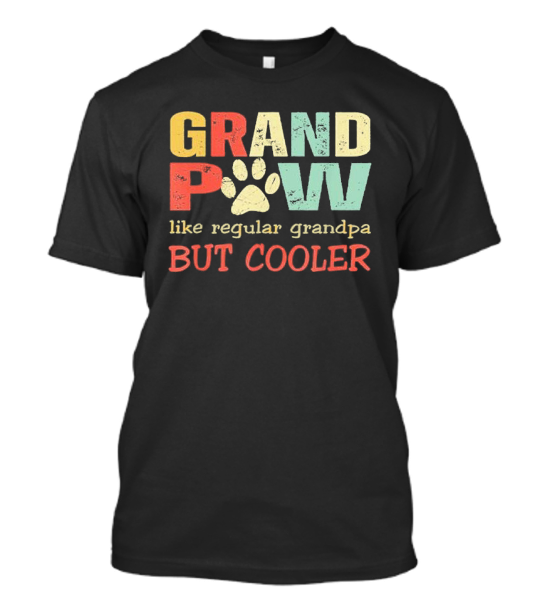 Grandpaw Like Regular Grandpa But Cooler Paw Print Father's Day T-Shirt