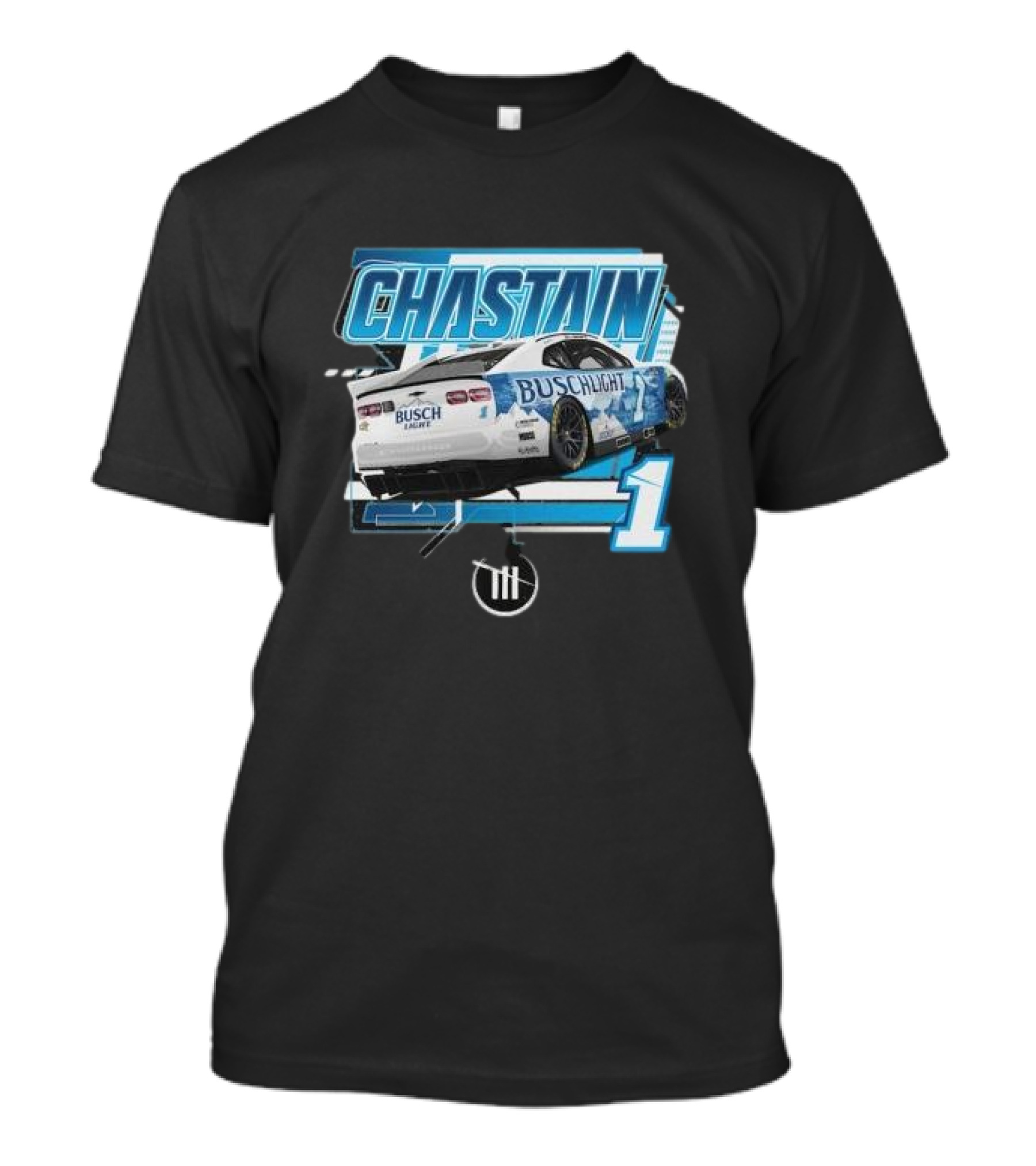 Chastain Trackhouse Racing Busch Light Car 1 Heather Charcoal T-Shirt