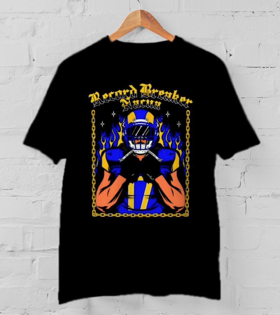 Record Breaker Nacua Football Flame And Chain T-Shirt