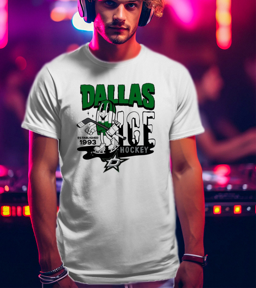 Dallas Stars Ice Hockey Established 1993 Youth Mitchell And Ness T-Shirt